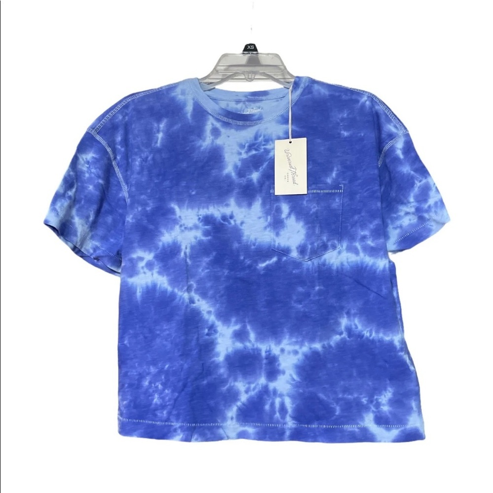 Universal Threads Womens Blue Tie Dye Pocket Tee T Shirt Top Small New With Tags